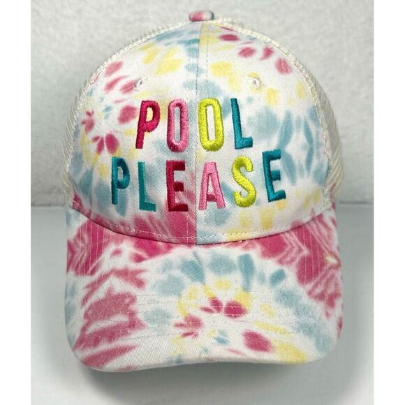 Pool Please Katydid Cap Women's Multicolor Tie Dye Cotton Snapback Trucker Hat - Picture 1 of 9